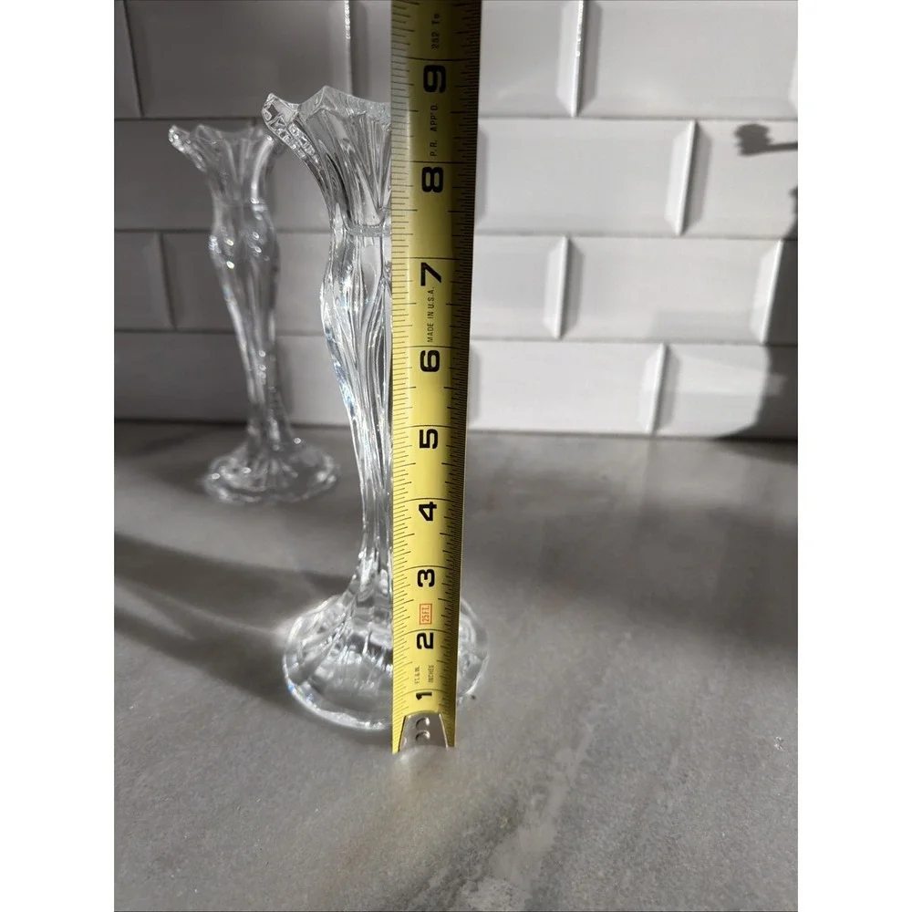 VTG 1999 FRENCH J. G. DURAND‎ Crystal GLASS CALLIOPE CANDLESTICKS Set Of 2 GW008